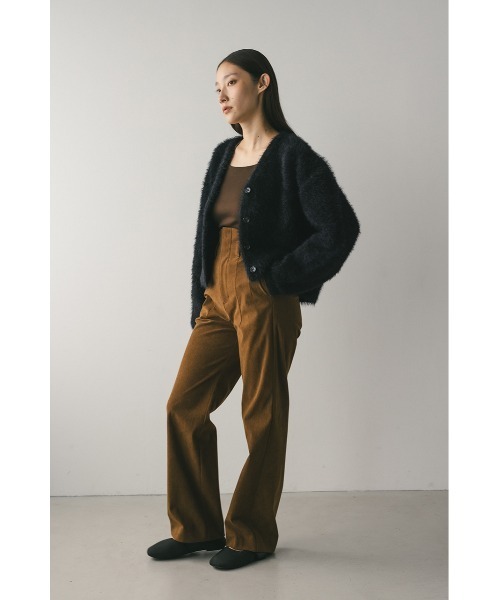 STYLEMIXER（スタイルミキサー）の「ダブルクロスシャギーニットカーデ（カーディガン/ボレロ・レディース・キャメル/ブラック/アイボリー・FREE）」の15枚目の写真