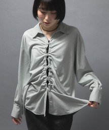 スウェードフロントドロストシャツ