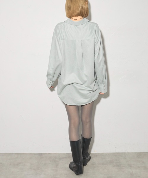 leimn（レイムン）の「スウェードフロントドロストシャツ（シャツ/ブラウス・レディース・チャコールグレー/ライトグレー・M）」の16枚目の写真