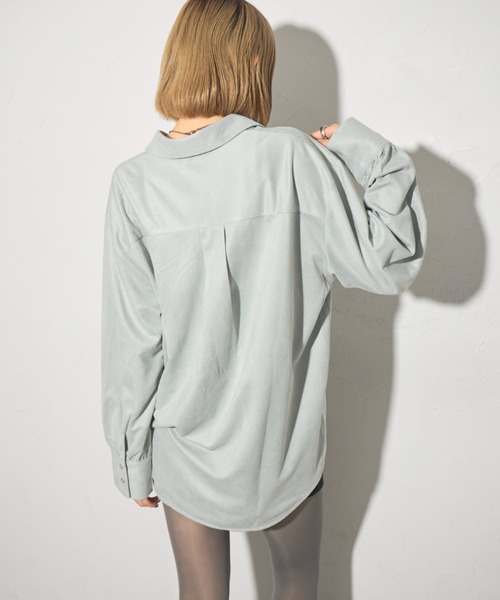 leimn（レイムン）の「スウェードフロントドロストシャツ（シャツ/ブラウス・レディース・チャコールグレー/ライトグレー・M）」の13枚目の写真