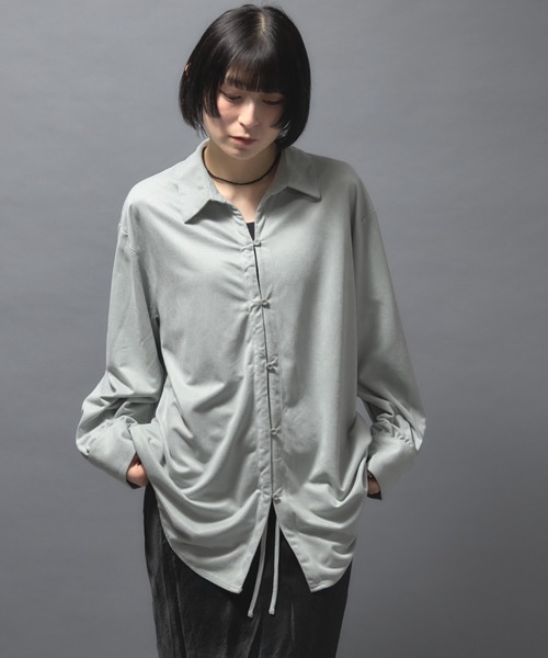 leimn（レイムン）の「スウェードフロントドロストシャツ（シャツ/ブラウス・レディース・チャコールグレー/ライトグレー・M）」の20枚目の写真