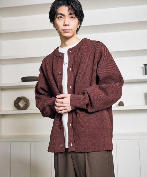 セール】メランジクルーニットカーディガン / 601400（カーディガン