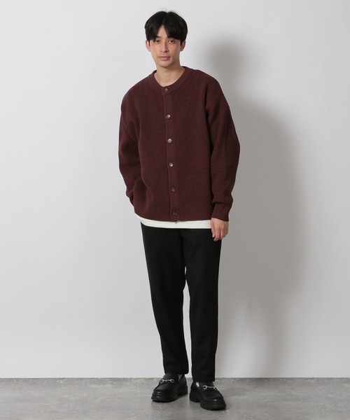 LAKOLE（ラコレ）の「メランジクルーニットカーディガン / 601400（カーディガン/ボレロ・メンズ・ボルドー/ブラウン/ブルー・MEDIUM/LARGE）」の7枚目の写真
