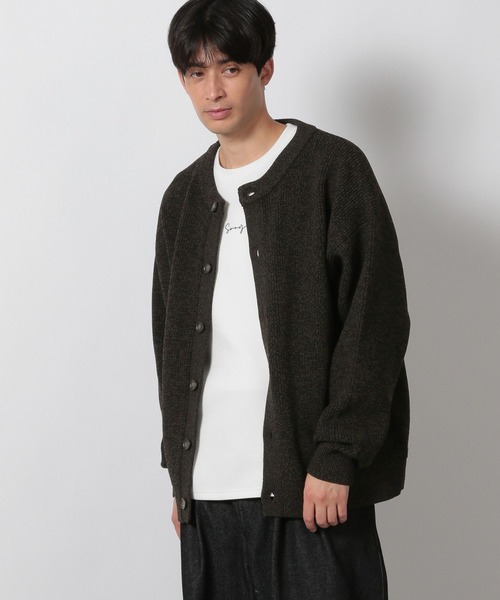 LAKOLE（ラコレ）の「メランジクルーニットカーディガン / 601400（カーディガン/ボレロ・メンズ・ボルドー/ブラウン/ブルー・MEDIUM/LARGE）」の14枚目の写真