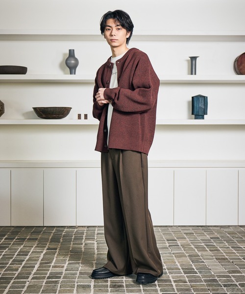 LAKOLE（ラコレ）の「メランジクルーニットカーディガン / 601400（カーディガン/ボレロ・メンズ・ボルドー/ブラウン/ブルー・MEDIUM/LARGE）」の22枚目の写真