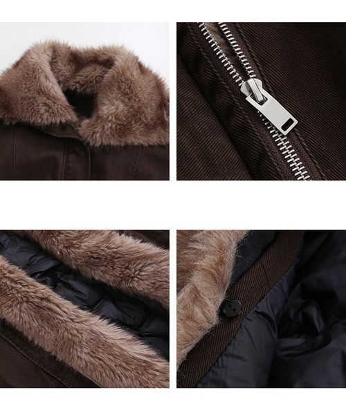 フェイクファーカラー ショートダウンジャケット FQ25Y012【Fano