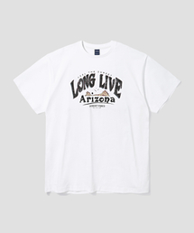 アリゾナキャンピングレタリング半袖Tシャツ[ホワイト]