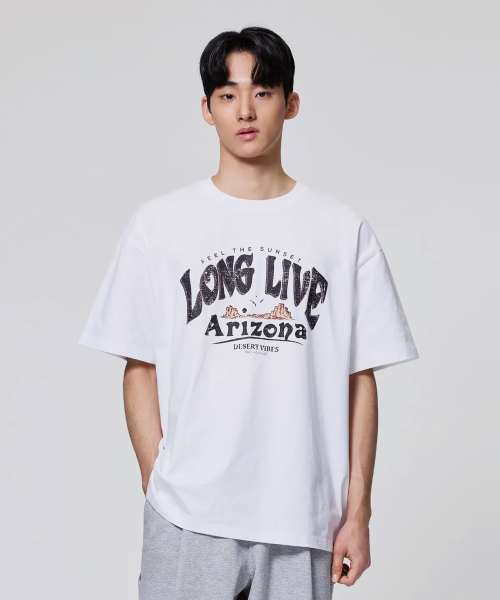 AGOD（エージーオーディー）の「アリゾナキャンピングレタリング半袖Tシャツ[ホワイト]（Tシャツ/カットソー・レディース・その他・SMALL/MEDIUM/LARGE）」の2枚目の写真