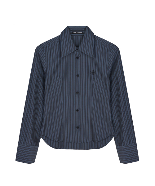 NICK&NICOLE(ニックアンドニコール)の「MINIMAL STRIPE LOGO SLIM SHIRT_CHARCOAL(シャツ/ブラウス・レディース・その他・LARGE/MEDIUM)」の4枚目の写真