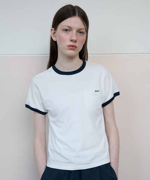 TTUDEMENT(トュードメント)の「POCKET RINGER T-SHIRT IVORY(Tシャツ/カットソー・レディース・その他・FREE)」の1枚目の写真