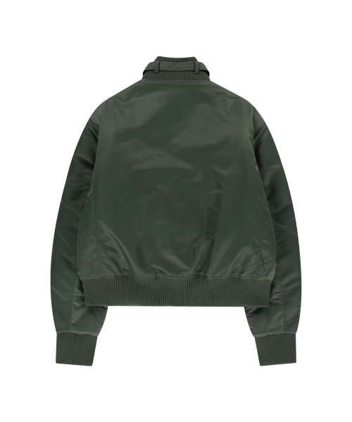 High-Neck Bomber Jacket (Khaki)（ブルゾン）｜AAKAM（アーカム）の