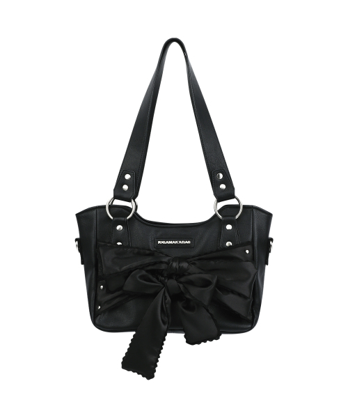 IUGAMAKARAS(イウガマカラス)の「Laced Ribbon Leather Shoulder Bag (Black)(ショルダーバッグ・レディース・その他・FREE)」の1枚目の写真
