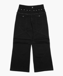 Washing Panel Stitch Pants Black
