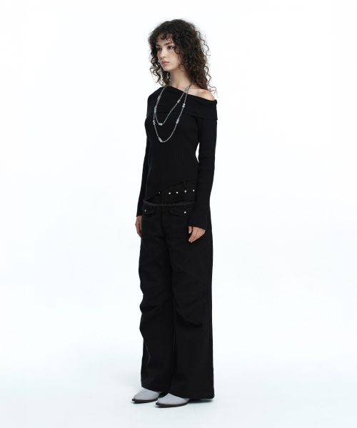 ROUGHNECK（ラフネック）の「Washing Panel Stitch Pants Black（その他パンツ・レディース・その他・SMALL/MEDIUM）」の3枚目の写真