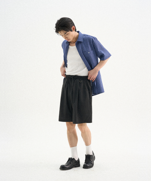 TRIP LE SENS(トリップ ル センス)の「ライトストライプイージーバンディングハーフパンツ_ブラック(その他パンツ・メンズ・その他・MEDIUM/LARGE)」の7枚目の写真