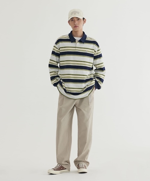 COVERNAT(カバーナット)の「Collared Rugby Long Sleeve(Tシャツ/カットソー・メンズ・杢グレー/カーキ・MEDIUM/SMALL/LARGE/X-LARGE)」の3枚目の写真