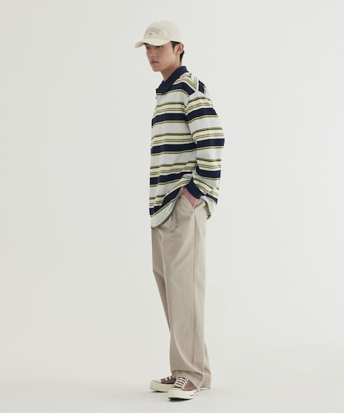 COVERNAT(カバーナット)の「Collared Rugby Long Sleeve(Tシャツ/カットソー・メンズ・杢グレー/カーキ・MEDIUM/SMALL/LARGE/X-LARGE)」の4枚目の写真