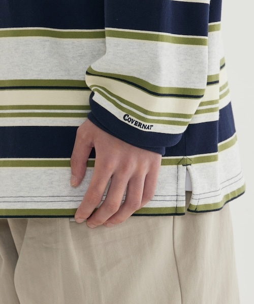 COVERNAT(カバーナット)の「Collared Rugby Long Sleeve(Tシャツ/カットソー・メンズ・杢グレー/カーキ・MEDIUM/SMALL/LARGE/X-LARGE)」の7枚目の写真