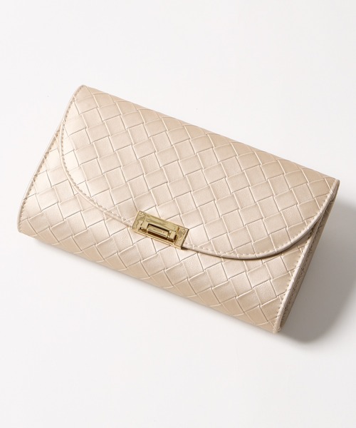 AIMER（エメ）の「格子模様クラッチパーティーバッグ（クラッチバッグ・レディース・ベージュ/シルバー・FREE）」の2枚目の写真