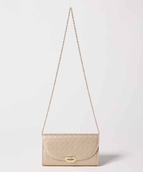 AIMER（エメ）の「格子模様クラッチパーティーバッグ（クラッチバッグ・レディース・ベージュ/シルバー・FREE）」の6枚目の写真