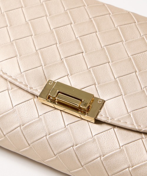 AIMER（エメ）の「格子模様クラッチパーティーバッグ（クラッチバッグ・レディース・ベージュ/シルバー・FREE）」の8枚目の写真