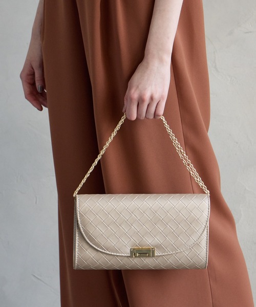 AIMER（エメ）の「格子模様クラッチパーティーバッグ（クラッチバッグ・レディース・ベージュ/シルバー・FREE）」の15枚目の写真