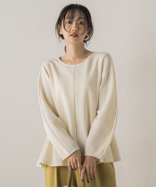 Droite lautreamont(ドロワットロートレアモン)の「サンディカットジョーゼット≪手洗い可能≫(Tシャツ/カットソー・レディース・オフホワイト/ブラック・M)」の1枚目の写真