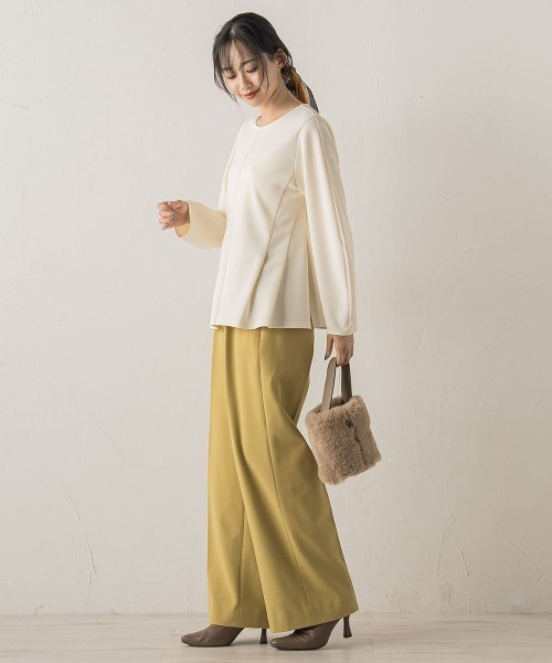 Droite lautreamont(ドロワットロートレアモン)の「サンディカットジョーゼット≪手洗い可能≫(Tシャツ/カットソー・レディース・オフホワイト/ブラック・M)」の9枚目の写真