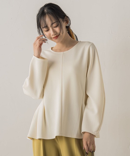 Droite lautreamont(ドロワットロートレアモン)の「サンディカットジョーゼット≪手洗い可能≫(Tシャツ/カットソー・レディース・オフホワイト/ブラック・M)」の3枚目の写真