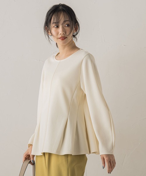 Droite lautreamont(ドロワットロートレアモン)の「サンディカットジョーゼット≪手洗い可能≫(Tシャツ/カットソー・レディース・オフホワイト/ブラック・M)」の5枚目の写真