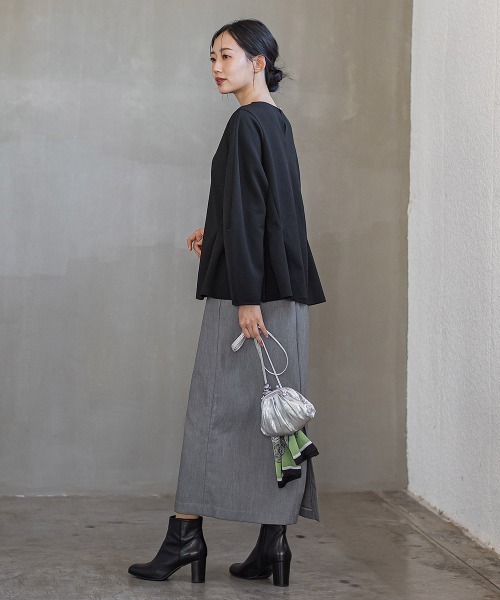 Droite lautreamont(ドロワットロートレアモン)の「サンディカットジョーゼット≪手洗い可能≫(Tシャツ/カットソー・レディース・オフホワイト/ブラック・M)」の16枚目の写真