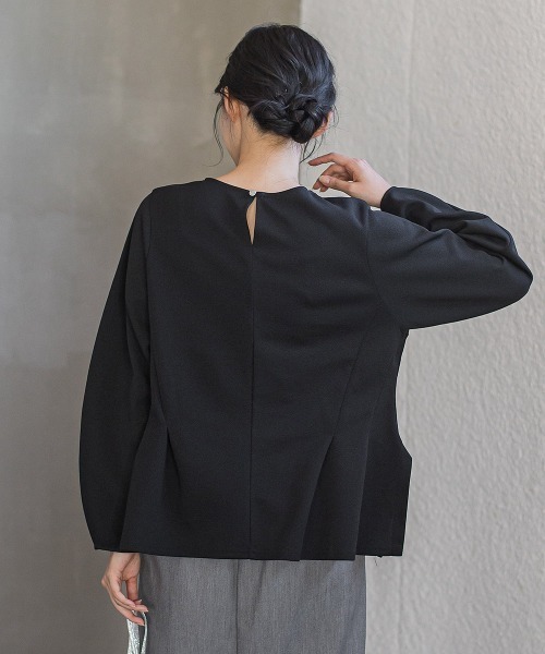 Droite lautreamont(ドロワットロートレアモン)の「サンディカットジョーゼット≪手洗い可能≫(Tシャツ/カットソー・レディース・オフホワイト/ブラック・M)」の13枚目の写真