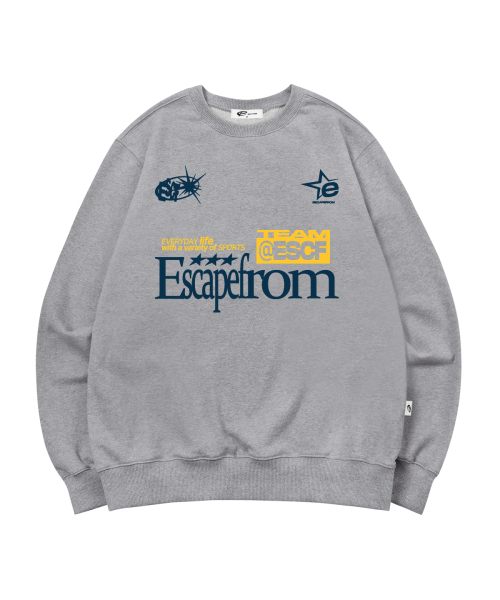 ESCAPEFROM(エスケープフロム)の「ESCF スポーツプリント スウェット グレー(スウェット・レディース・グレー・MEDIUM/LARGE)」の2枚目の写真