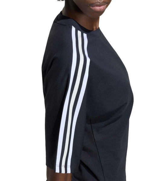adidas（アディダス）の「adidas ADILENIUM 5.0 SLIM SS TEE / アディダス スリム ショートスリーブ ティー（Tシャツ/カットソー・レディース・ブラック・S/M/L）」の7枚目の写真