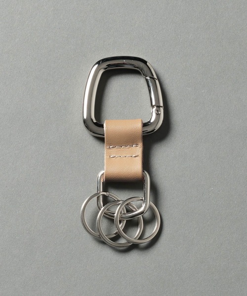 RAGEBLUE（レイジブルー）の「【MADE IN JAPAN】牛革キーリング（キーホルダー・メンズ・ベージュ/ブラック・FREE）」の2枚目の写真