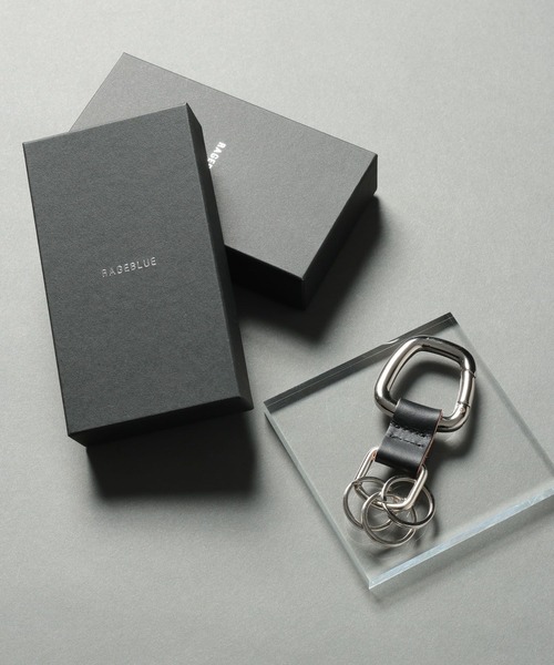 RAGEBLUE（レイジブルー）の「【MADE IN JAPAN】牛革キーリング（キーホルダー・メンズ・ベージュ/ブラック・FREE）」の3枚目の写真