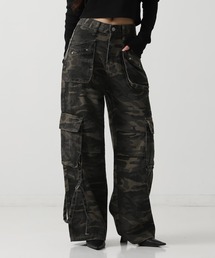 ANAP | カモフラージュ ワイドレッグ デザイン カーゴパンツ(カーゴパンツ)