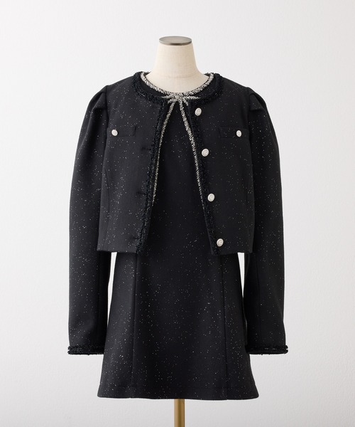 one after another NICE CLAUP（ワンアフターアナザーナイスクラップ）の「【Twinkle collection】ビジューボタンジャケット（ノーカラージャケット・レディース・ブラック/サックスブルー/アイボリー・FREE）」の13枚目の写真