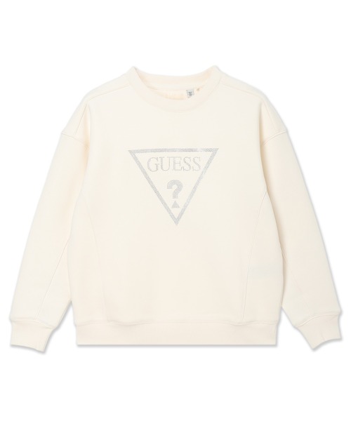 Guess(ゲス)の「Crew Neck Triangle Studs Sweatshirt スウェット (スウェット・レディース・クリーム/ブラック・X-SMALL/SMALL/LARGE/MEDIUM)」の1枚目の写真