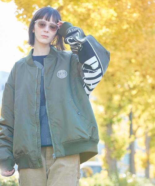 PARIS SAINT-GERMAIN(パリサンジェルマン)の「【Paris Saint-Germain / パリ・サン=ジェルマン】 JP Vintage Scarf Bomber(MA-1・メンズ・ブラック/カーキ・LARGE/MEDIUM)」の14枚目の写真