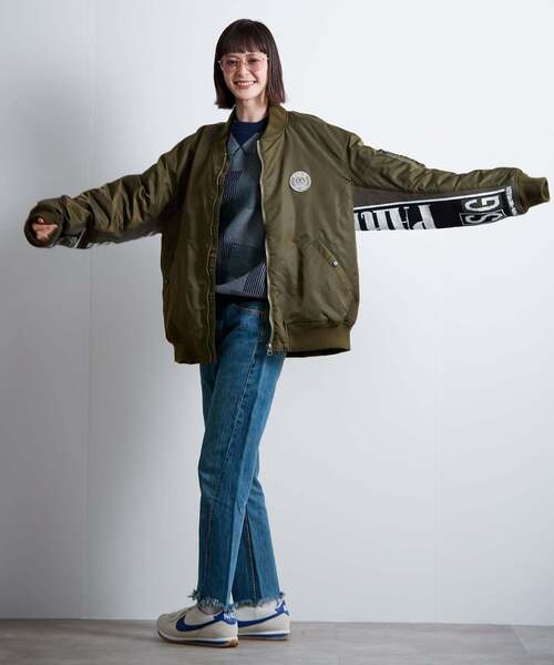 PARIS SAINT-GERMAIN(パリサンジェルマン)の「【Paris Saint-Germain / パリ・サン=ジェルマン】 JP Vintage Scarf Bomber(MA-1・メンズ・ブラック/カーキ・LARGE/MEDIUM)」の4枚目の写真