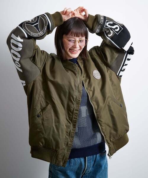 PARIS SAINT-GERMAIN(パリサンジェルマン)の「【Paris Saint-Germain / パリ・サン=ジェルマン】 JP Vintage Scarf Bomber(MA-1・メンズ・ブラック/カーキ・LARGE/MEDIUM)」の7枚目の写真