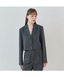 5OML（オーオーエムエル）の「テイラーセミクロップジャケット（チャコール）（テーラードジャケット）」