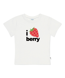 アイストロベリープリンティングスリムフィット半袖Tシャツアイボリー