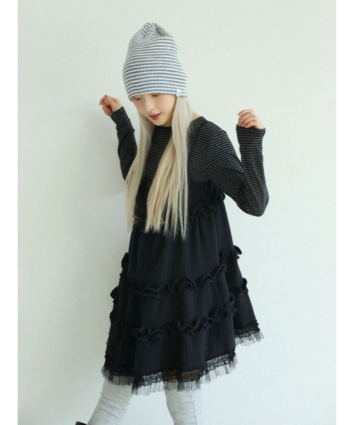 UGLY SHADOW(アグリーシャドウ)の「シンストライプTシャツ(ブラック)(Tシャツ/カットソー・レディース・その他・FREE)」の8枚目の写真