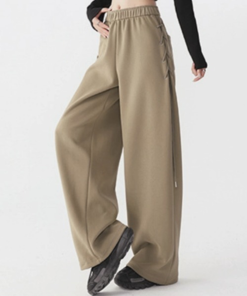 gossip!ロサンゼルス(ゴシップロサンゼルス)の「Y2Kガーリー ルーズストレートパンツ/スウェットパンツ(スウェットパンツ・レディース・ブラック/カーキ/グレー/ライトグレー・M)」の13枚目の写真