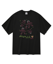 ミュージック 半袖Tシャツ ブラック