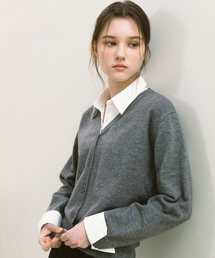 SHIRT COLLAR CARDIGAN_GRAY