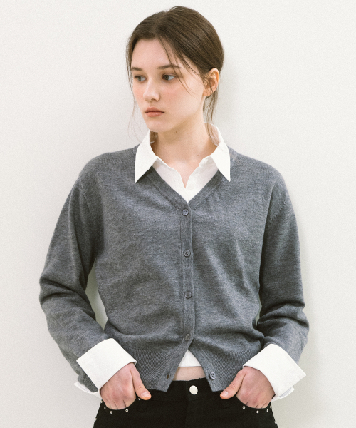 YUPPE（ヨッペ）の「SHIRT COLLAR CARDIGAN_GRAY（カーディガン/ボレロ・レディース・その他・FREE）」の7枚目の写真