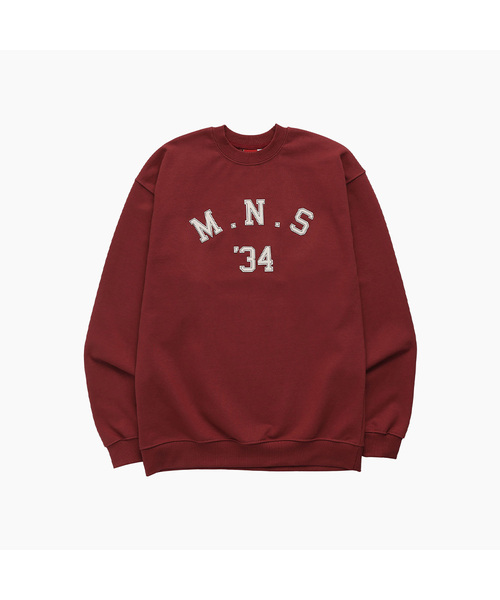 MENASOO(ミナス)の「UNISEX MNS34 APPLIQUE SWEATSHIRT_RED(スウェット・レディース・レッド・F)」の1枚目の写真